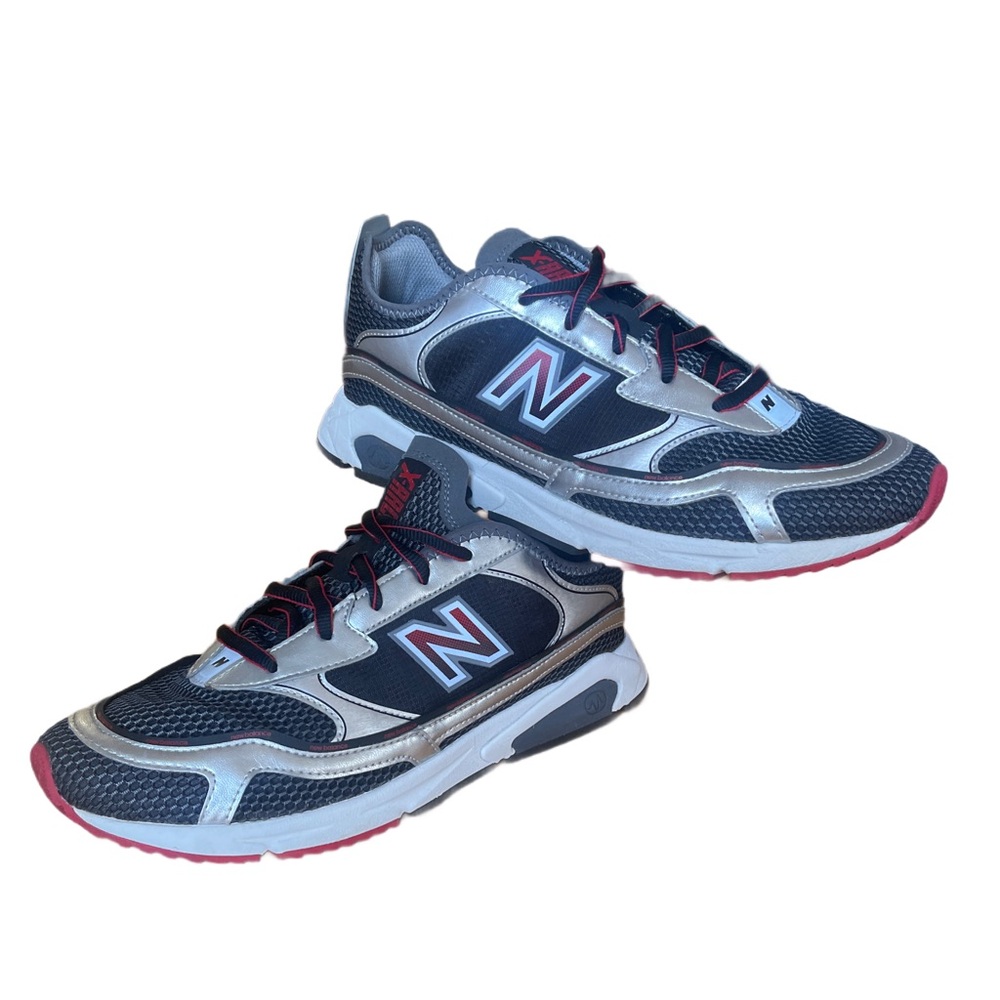 New Balance Men's Black Silver Red Athletic Sneakers